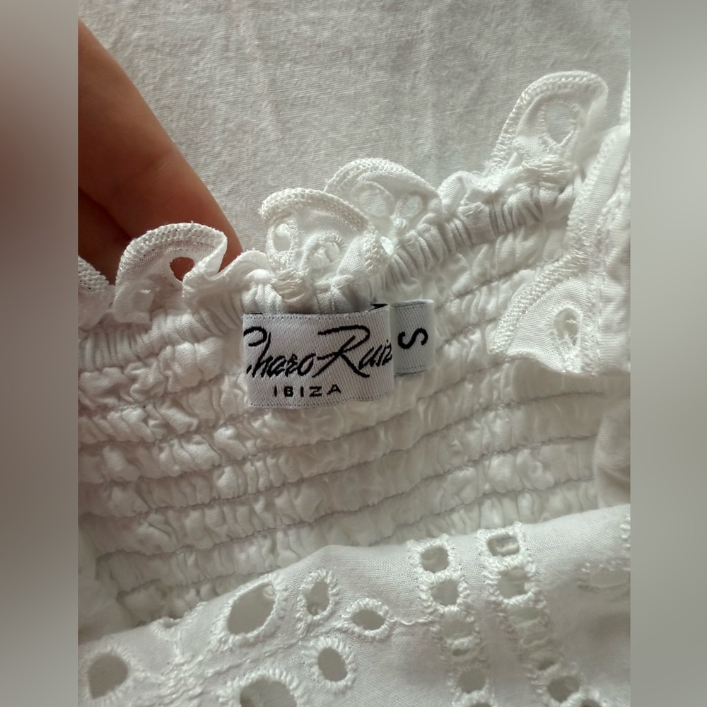 Charo Ruiz White Lace Detail Top - Picture 5 of 6